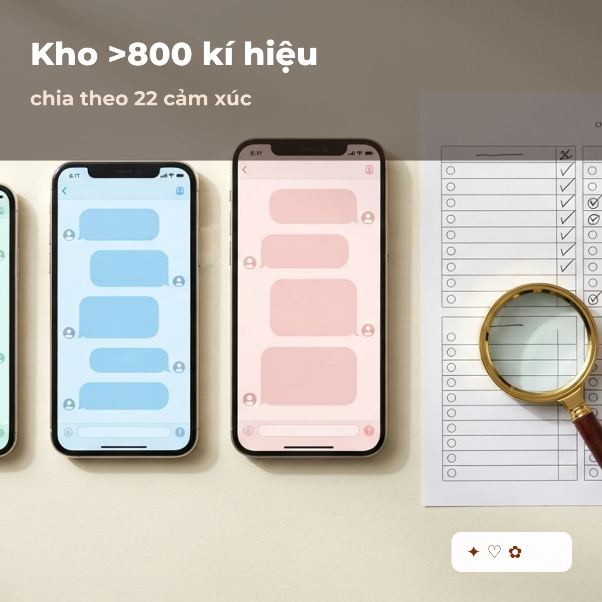 Kho kí hiệu chép nhanh theo cảm xúc trên điện thoại